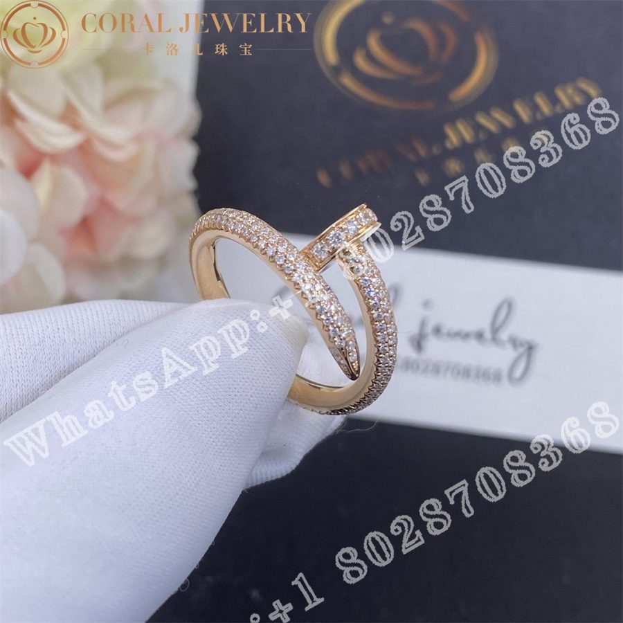 Cartier Juste Un Clou Ring Rose Gold Diamonds Ref N4748600 Coral (8)