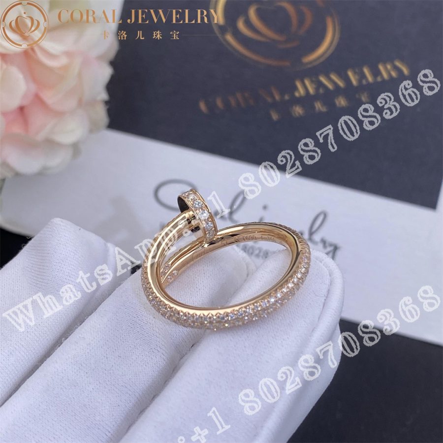 Cartier Juste Un Clou Ring Rose Gold Diamonds Ref N4748600 Coral (9)