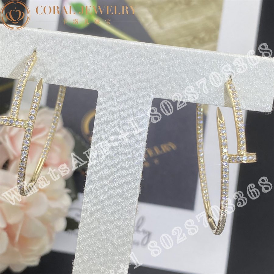 Cartier Juste Un Clou Earrings Yellow Gold Diamonds Coral (5)