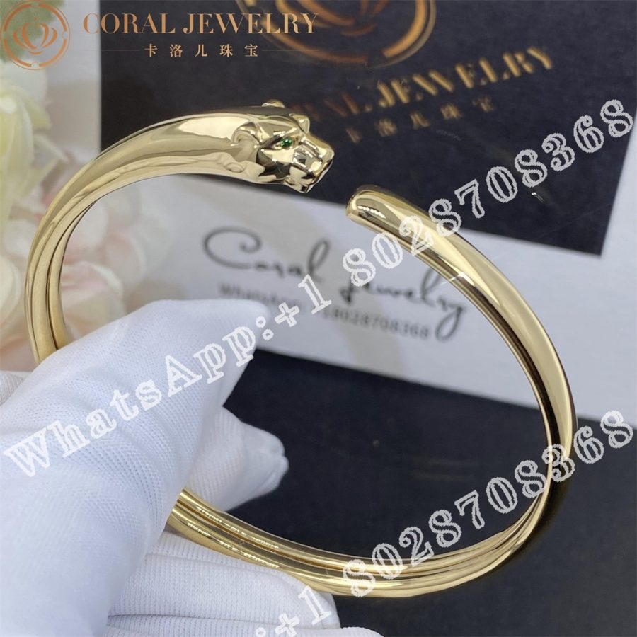 Cartier Panthere De Cartier Bracelet Yellow Gold Onyx Tsavorite Garnets Ref B6067217 Coral (5)