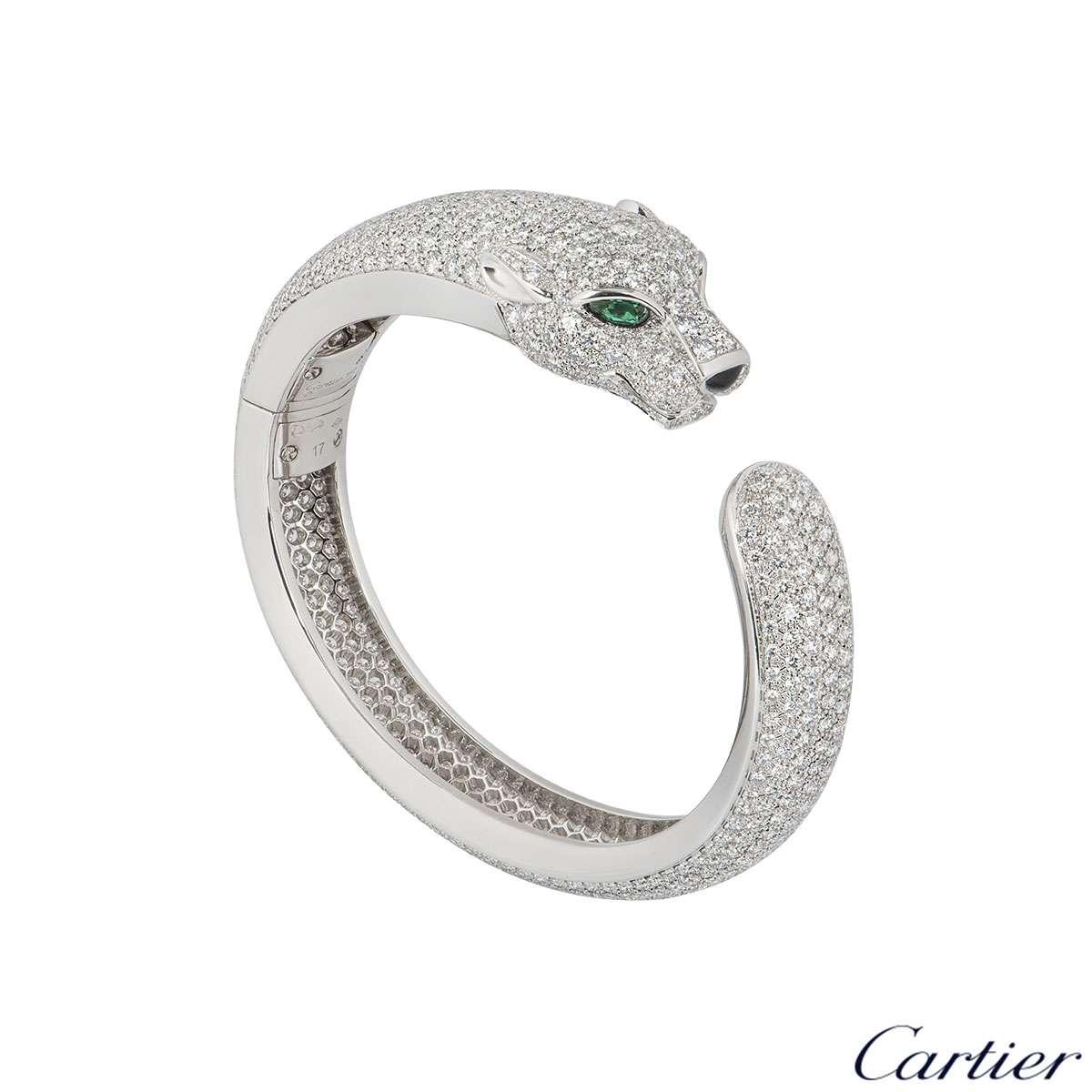 Cartier Panthère De Cartier Bracelet, 18K Gold Diamond Onyx Emerald H6007417