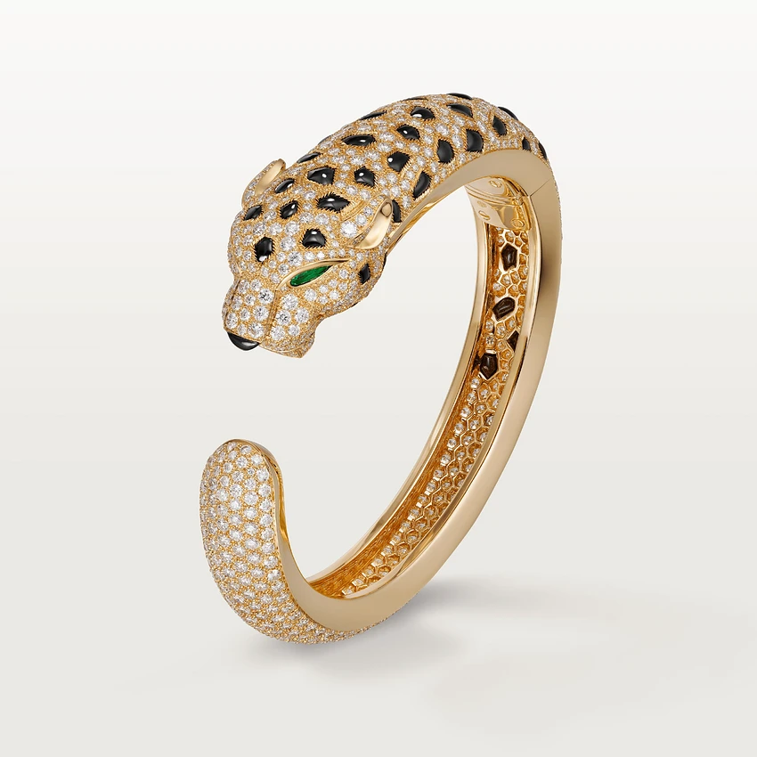 Cartier Panthère De Cartier Bracelet, 18K Gold Diamond Onyx Emerald H6013117