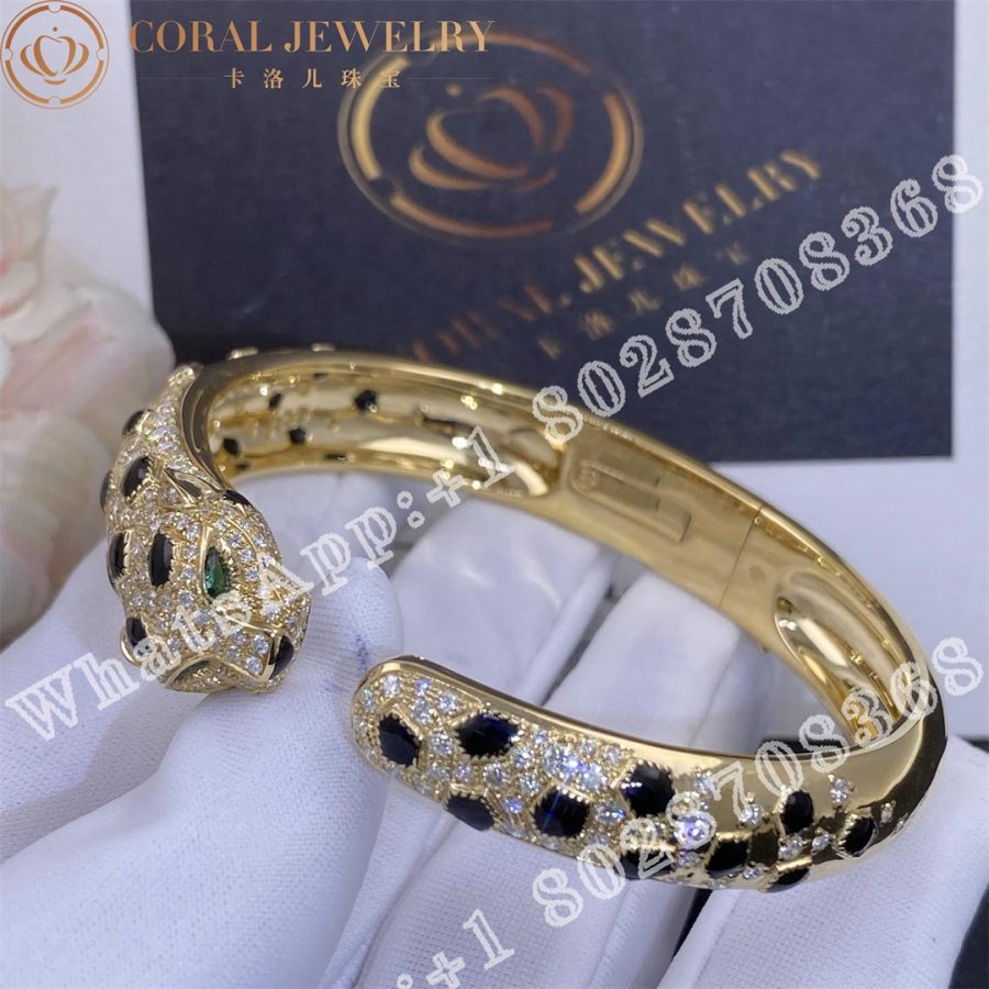 Cartier Panthere De Cartier Bracelet 18k Gold Diamond Onyx Emerald N6715417 Coral (4)