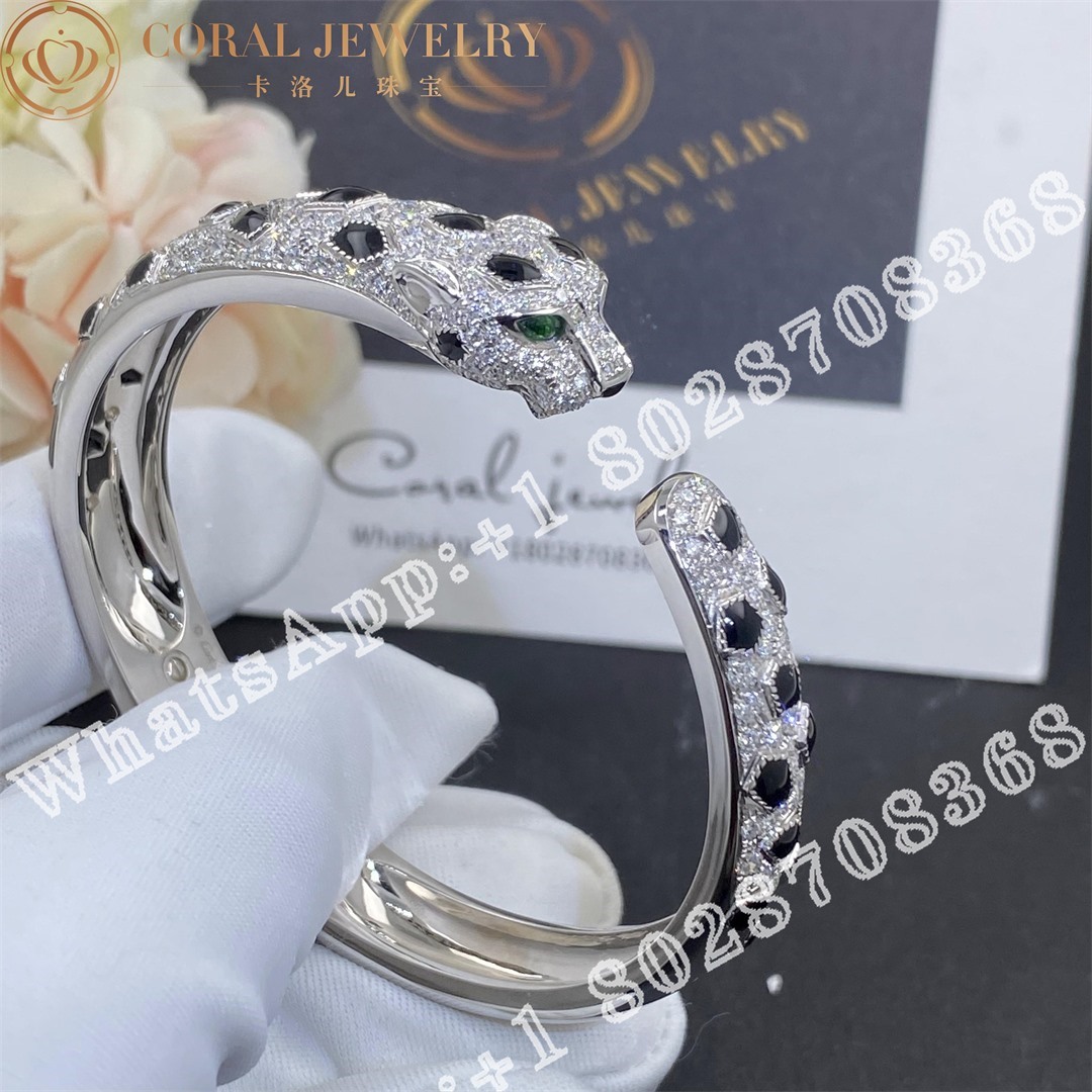 Cartier Panthere De Cartier Bracelet 18k Gold Diamond Onyx Emerald N6715617