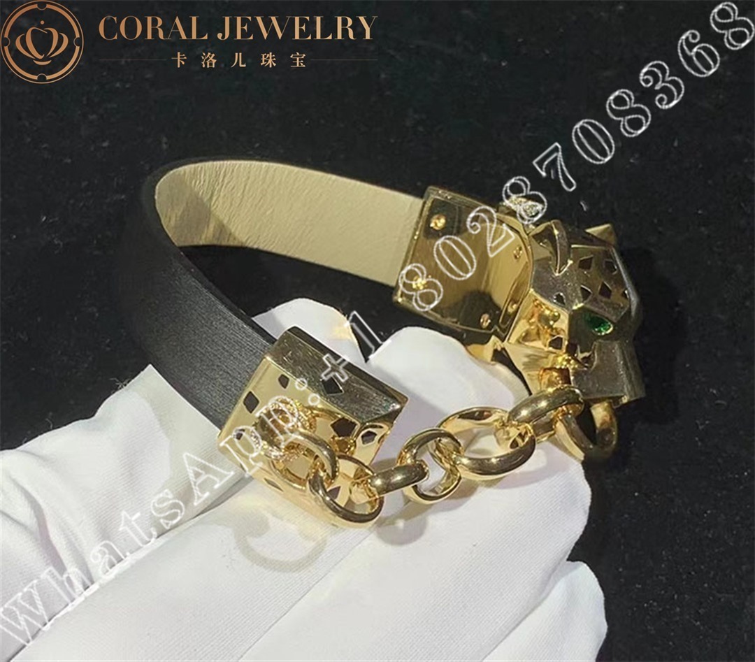 Cartier Panthere De Cartier Bracelet Yellow Gold Diamond Onyx And Enamel Coral (1)