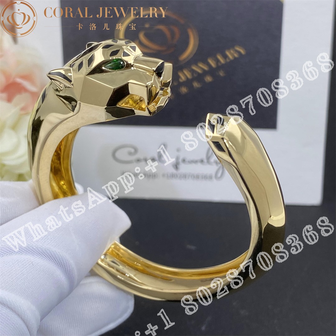 Cartier Panthere De Cartier Bracelet 18k Yellow Gold Black Lacquer Tsavorite Garnets Onyx N6033402 Coral (1)