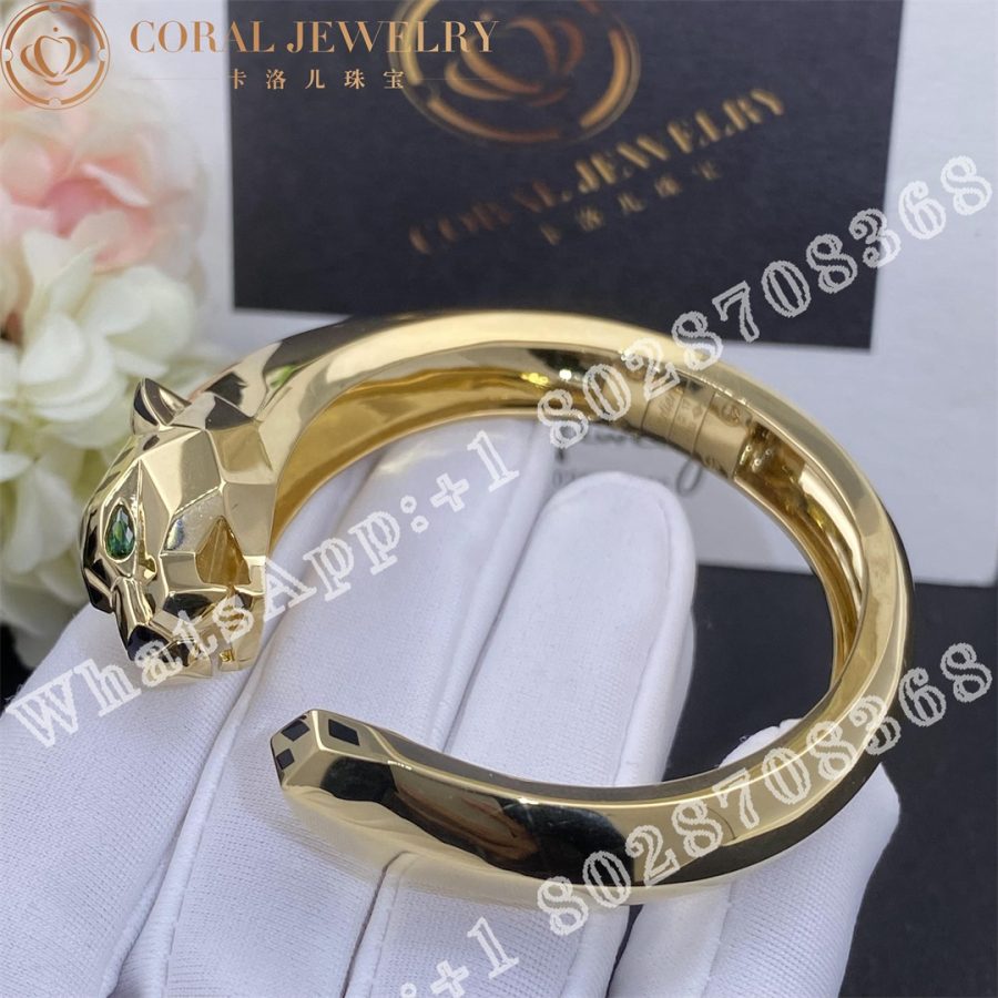 Cartier Panthere De Cartier Bracelet 18k Yellow Gold Black Lacquer Tsavorite Garnets Onyx N6033402 Coral (7)