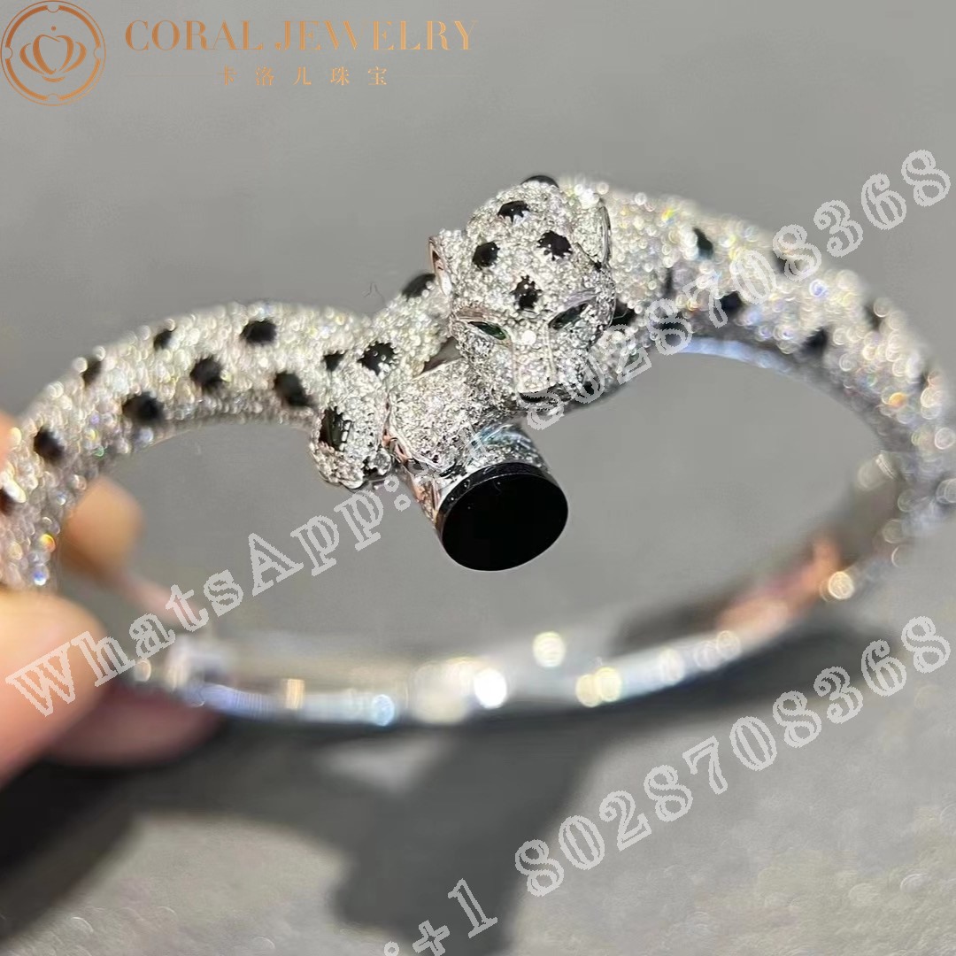 Cartier Panthere De Cartier Bracelet 18k White Gold Onyx Emeralds Diamonds H6001517 Coral (1)