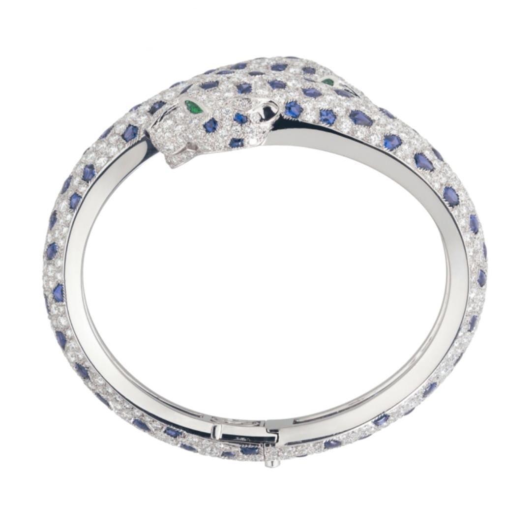 Cartier Panthere De Cartier Bracelet 18k White Gold Sapphire Emeralds And Diamonds Hp600307 Coral (1)