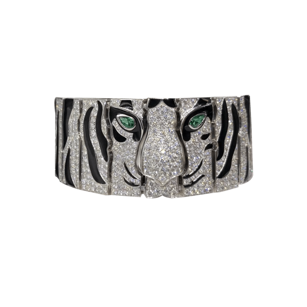 Cartier Panthère De Cartier Bracelet,White Gold Emerald Diamond Cuff