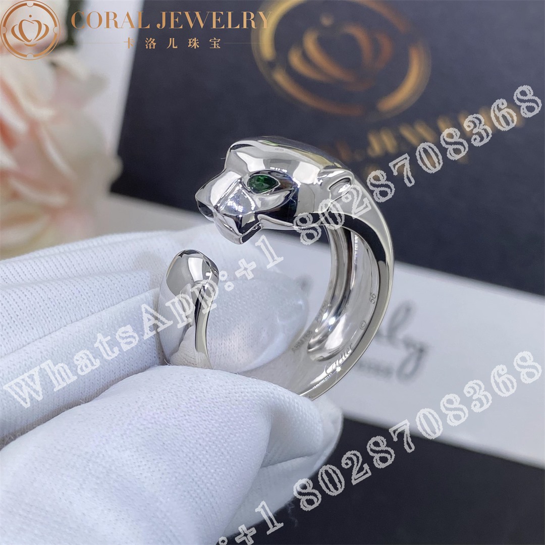 Cartier Panthere De Cartier Ring White Gold Tsavorite Ref B4099500 Coral (3)