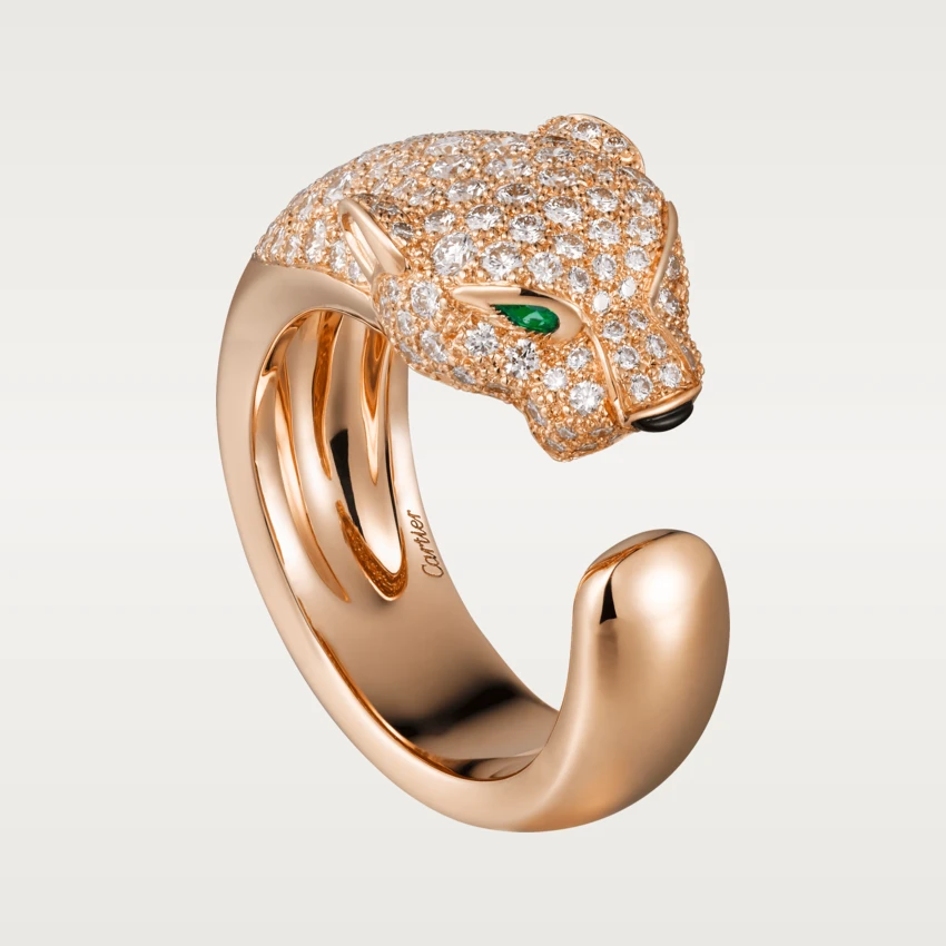 Cartier Panthère De Cartier Ring Rose Gold, Diamonds, Emeralds, Onyx Ref. N4742200