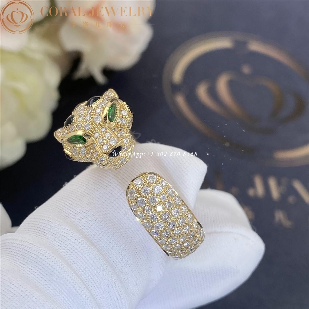 Cartier Panthère De Cartier Ring Yellow Gold, Diamonds, Emeralds, Onyx Ref. N4767700