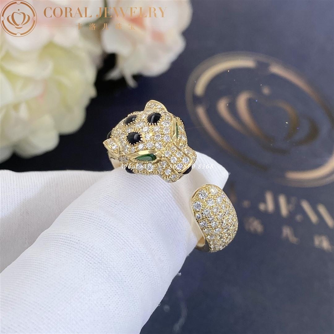 Cartier Panthère De Cartier Ring Yellow Gold, Diamonds, Emeralds, Onyx Ref. N4767700