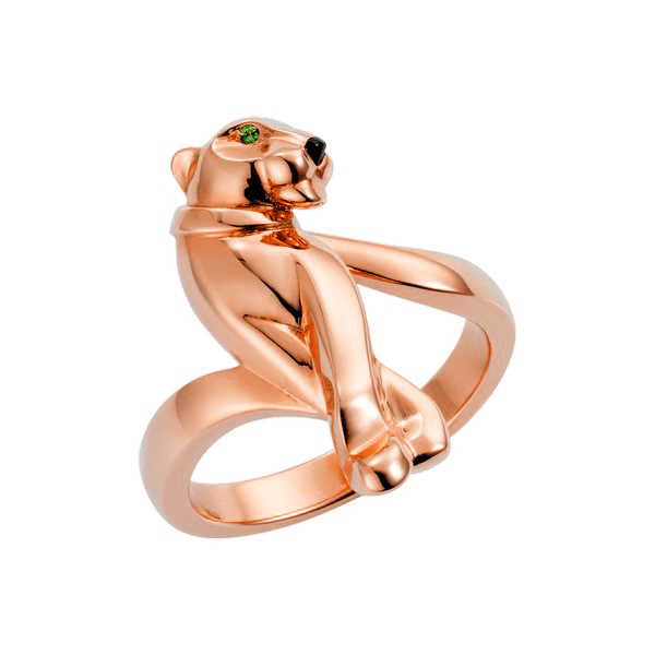 Cartier Panthère De Cartier Ring in Rose Gold, Tsavorite Garnet, Black Lacquer B4096800