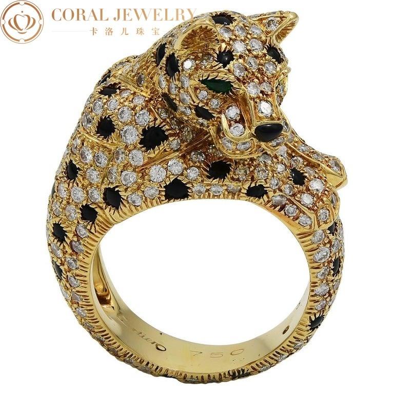 Cartier Panthère De Cartier Ring, Yellow Diamonds, Onyx, Emeralds