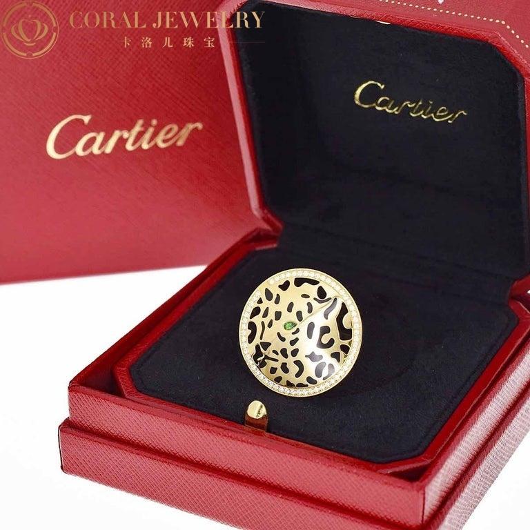 Cartier Panthère De Cartier Ring, yellow Gold Diamond Tsavorite Lacquer