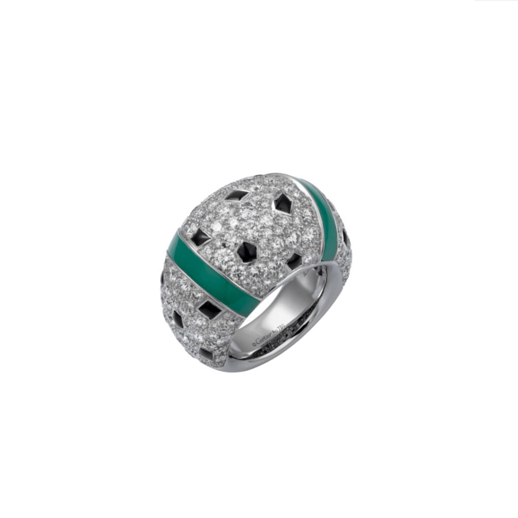 Cartier Panthère de Cartier Ring, White Gold, Chrysoprases, Onyx, Diamonds H4275900