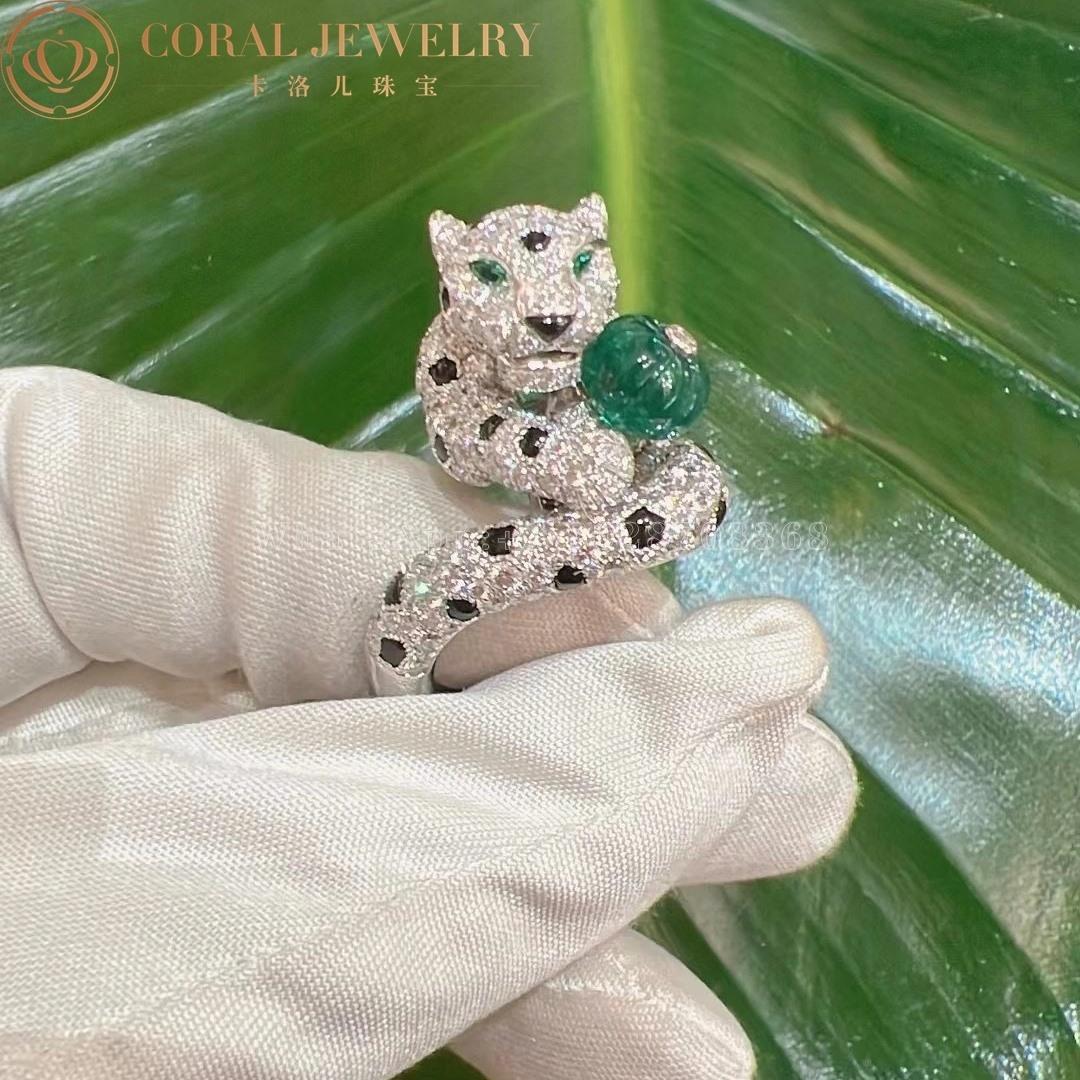 Cartier Panthère de Cartier Ring, Platinum, Diamonds, Emeralds, Onyx H4252100