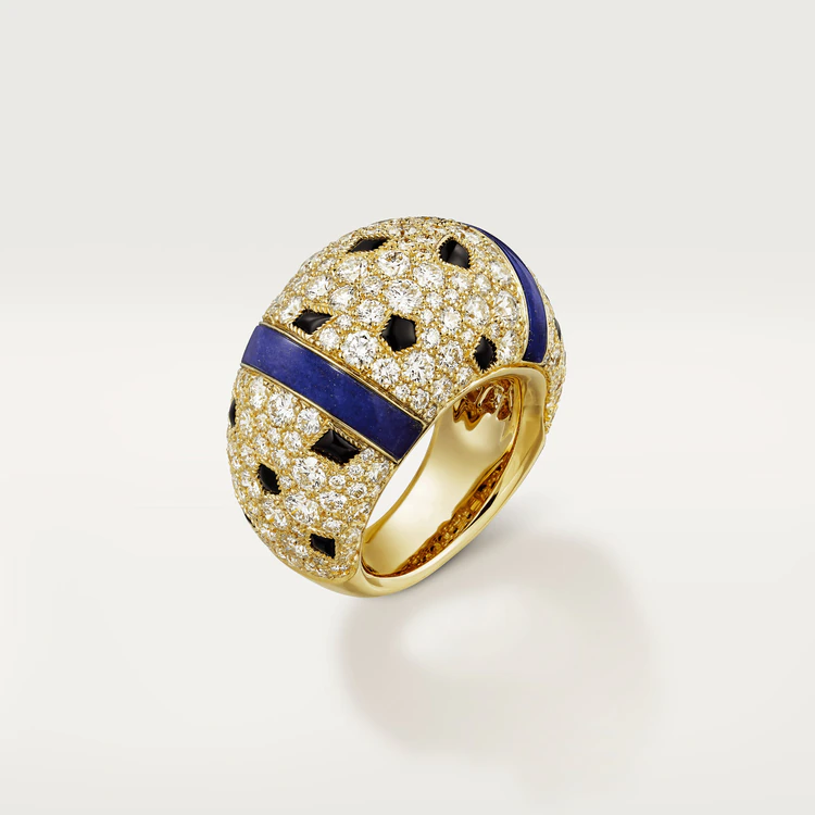 Cartier Panthère de Cartier Ring, Yellow Gold, Diamonds, Emeralds, Lapis Lazuli, Onyx H4331900