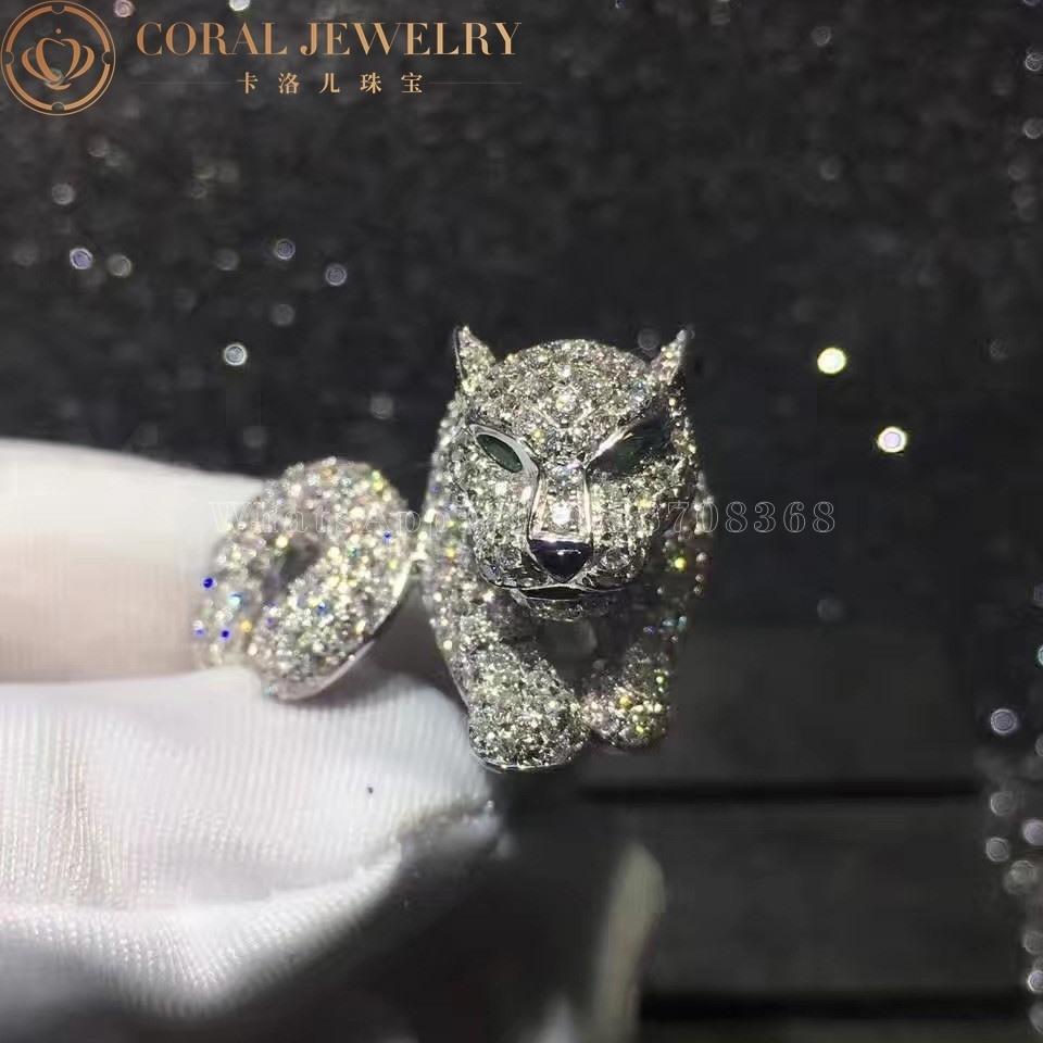 Cartier Panthère de Cartier Ring, Platinum, Diamonds, Emeralds, Onyx