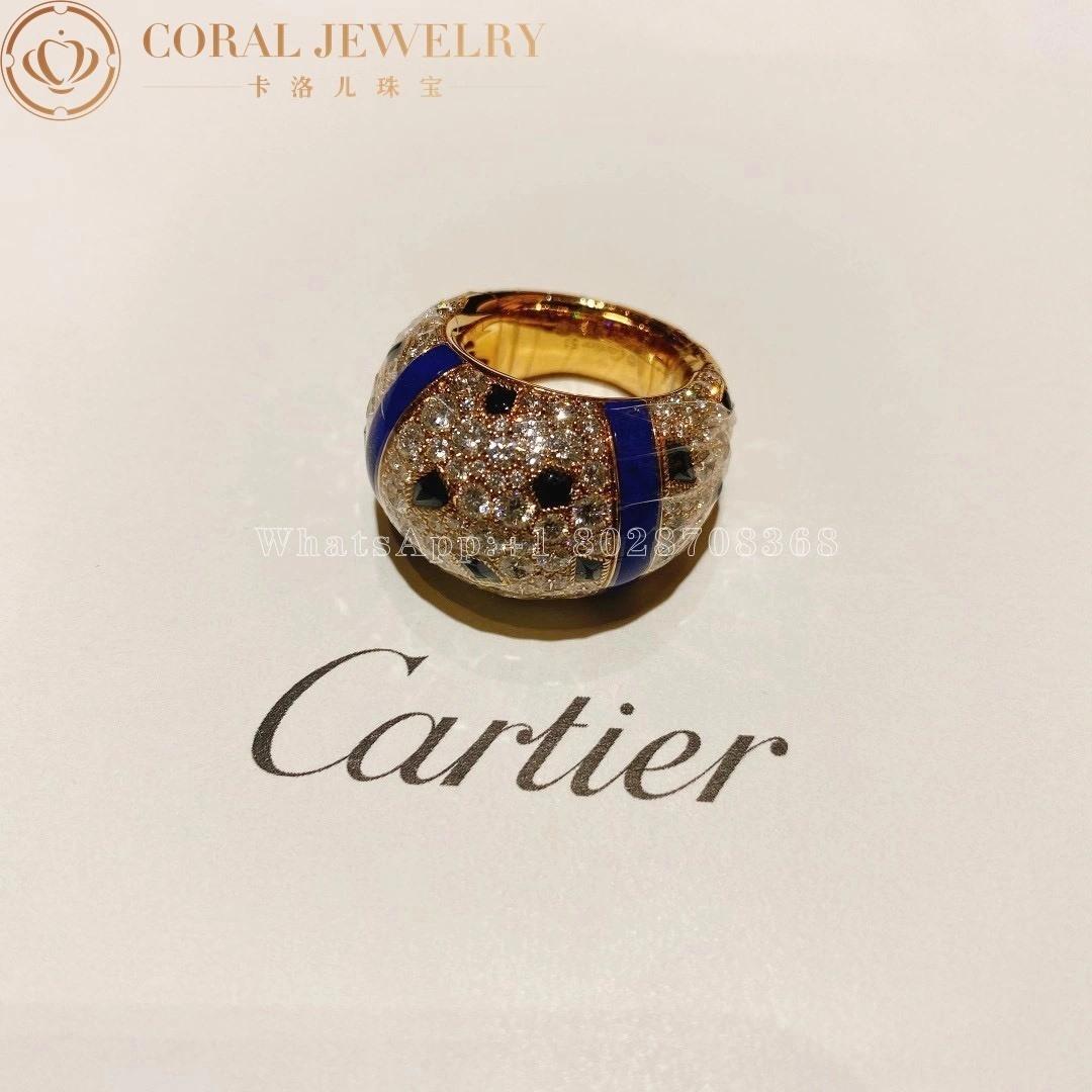 Cartier Panthère de Cartier Ring, Yellow Gold, Diamonds, Emeralds, Lapis Lazuli, Onyx H4331900