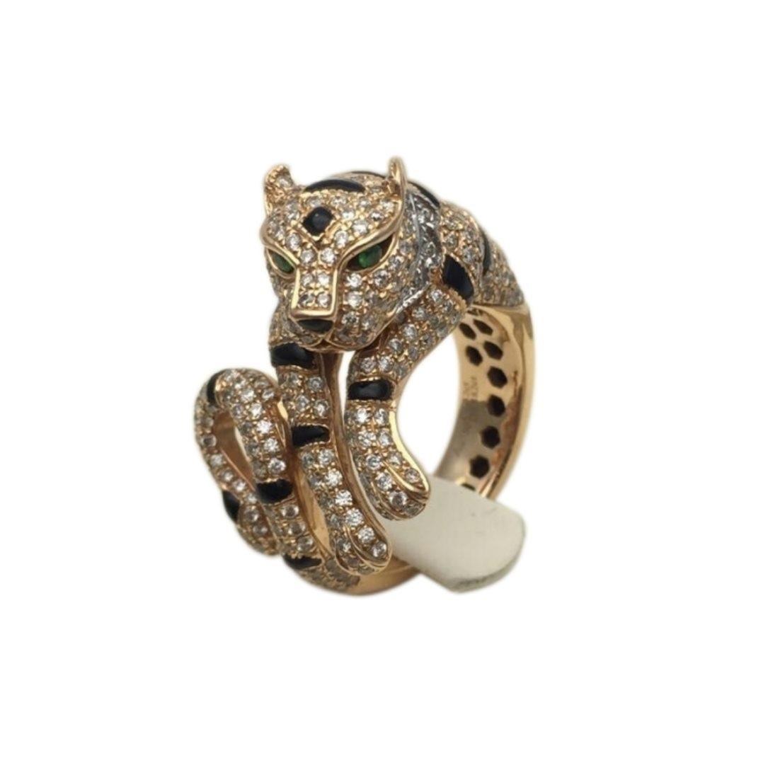 Cartier Panthère de Cartier Ring, Yellow Gold, Diamonds, Emeralds, Onyx