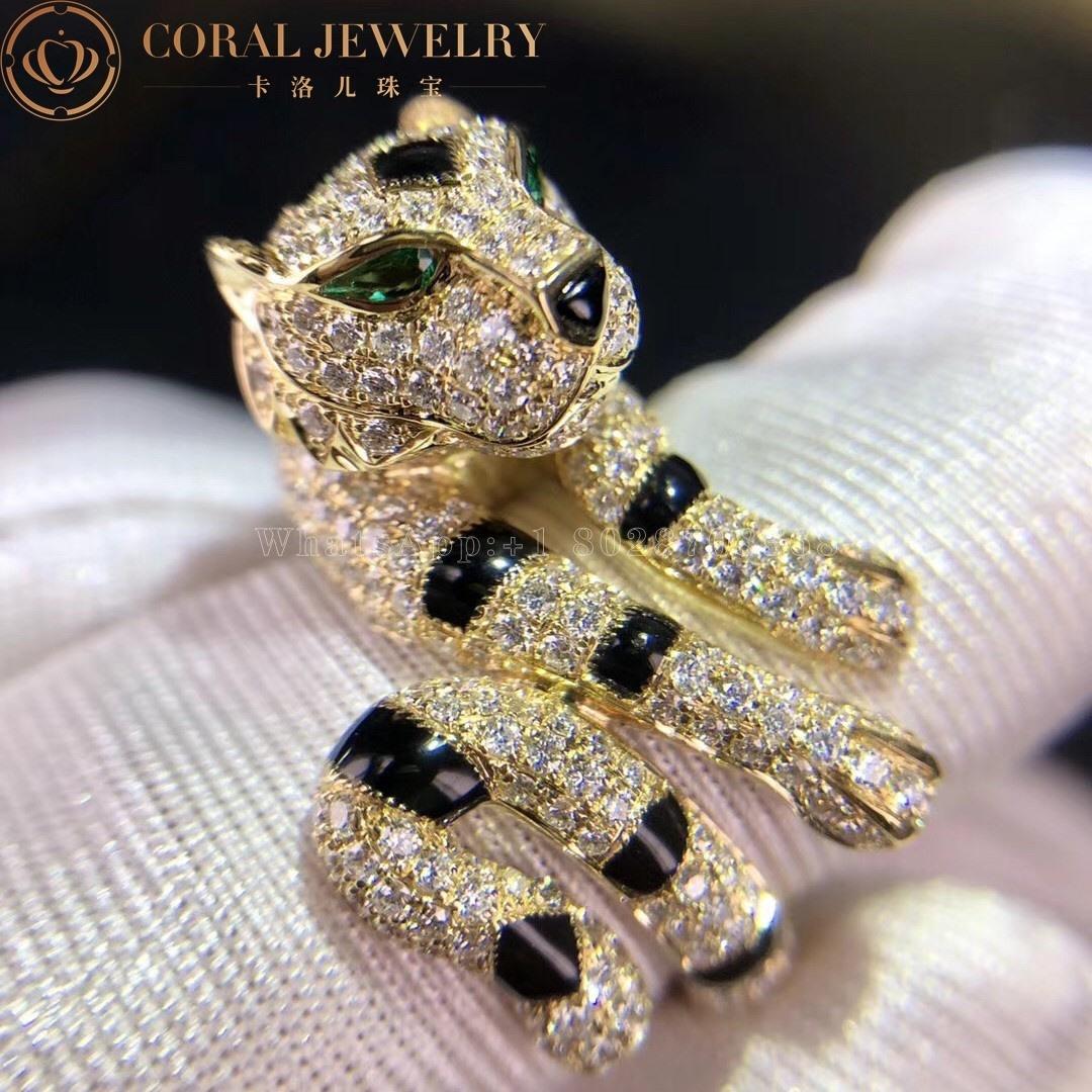 Cartier Panthère de Cartier Ring, Yellow Gold, Diamonds, Emeralds, Onyx