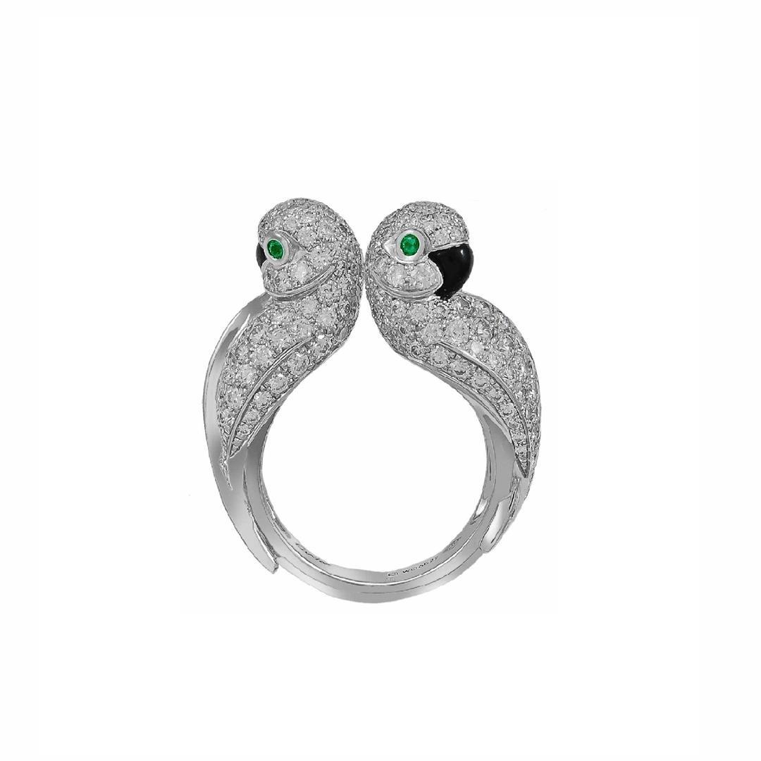 Cartier Les Oiseaux Libérés Ring, White Gold , Diamond Love Birds Ring N4244800