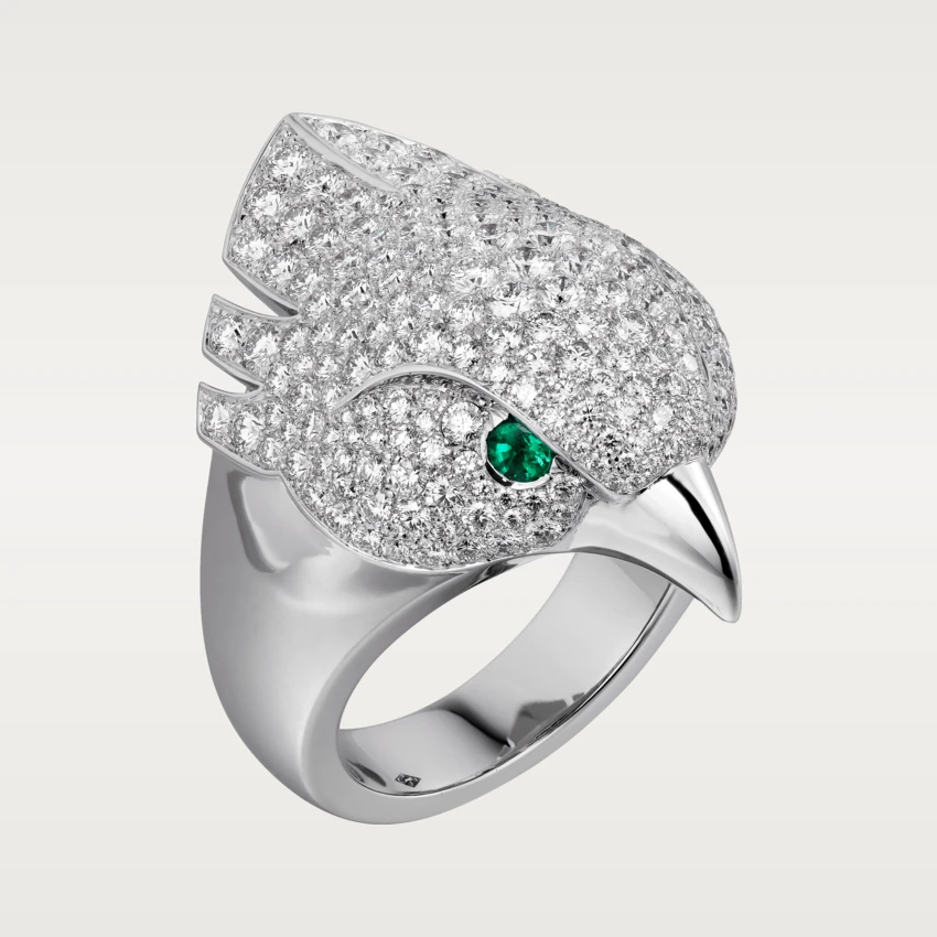 Cartier Les Oiseaux Liberes Ring White Gold Emeralds Diamonds H4317000 Coral (1)