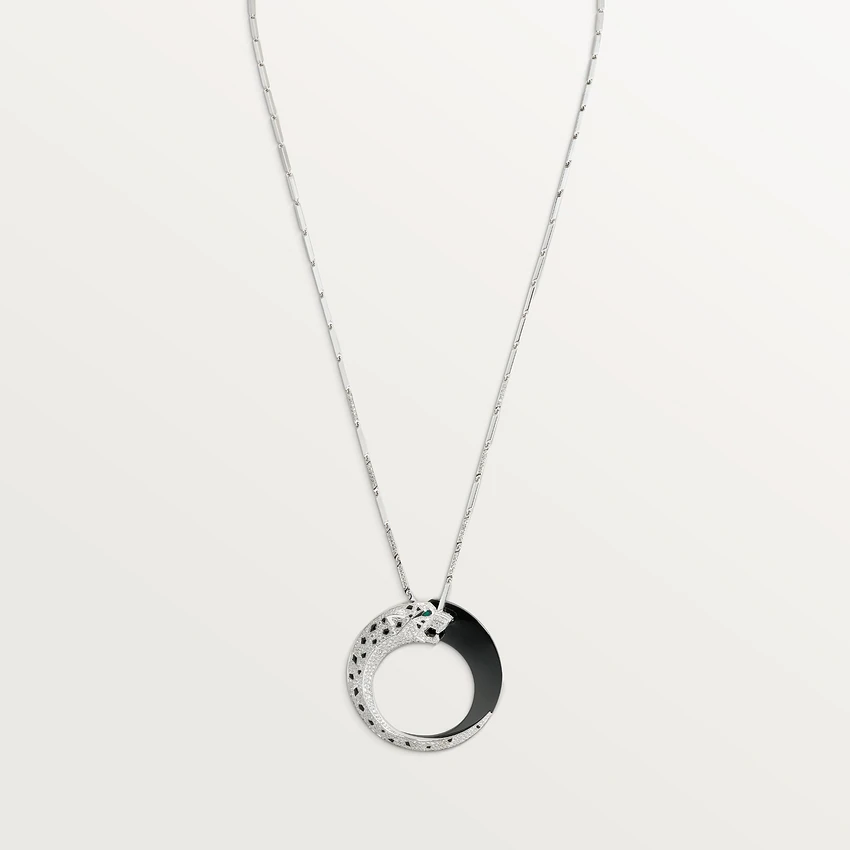 Cartier Panthère de Cartier Necklace White Gold Black Ceramic Onyx, Emeralds, Diamonds HP700855