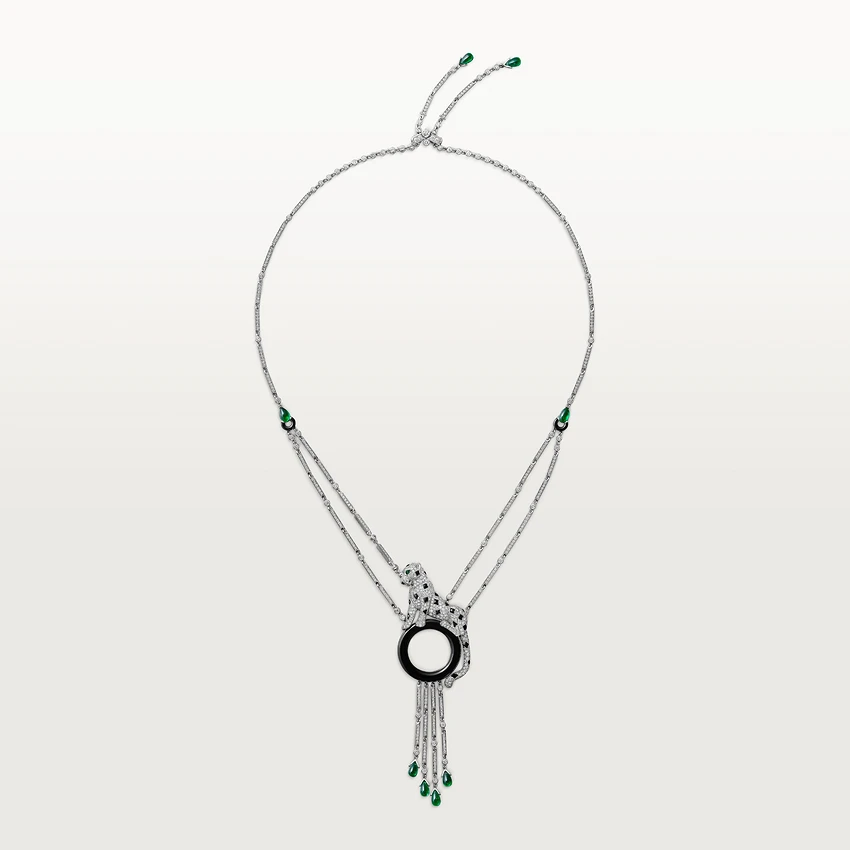 Cartier Panthère de Cartier Necklace White Gold Onyx, Emeralds, Diamonds H7000743