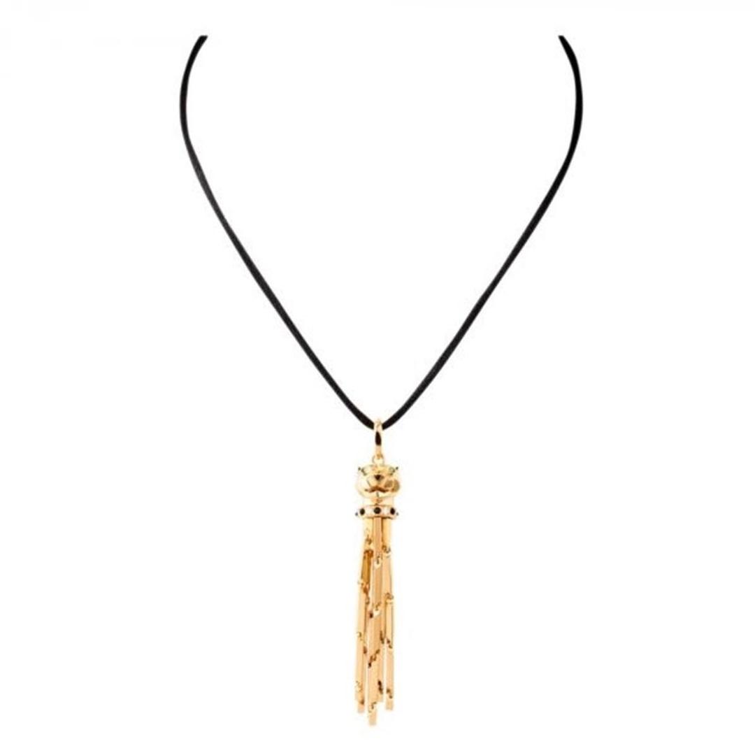 Cartier Panthère de Cartier Necklace Yellow Gold Panthere Sautoir On A Black Cord Pendant N3023000