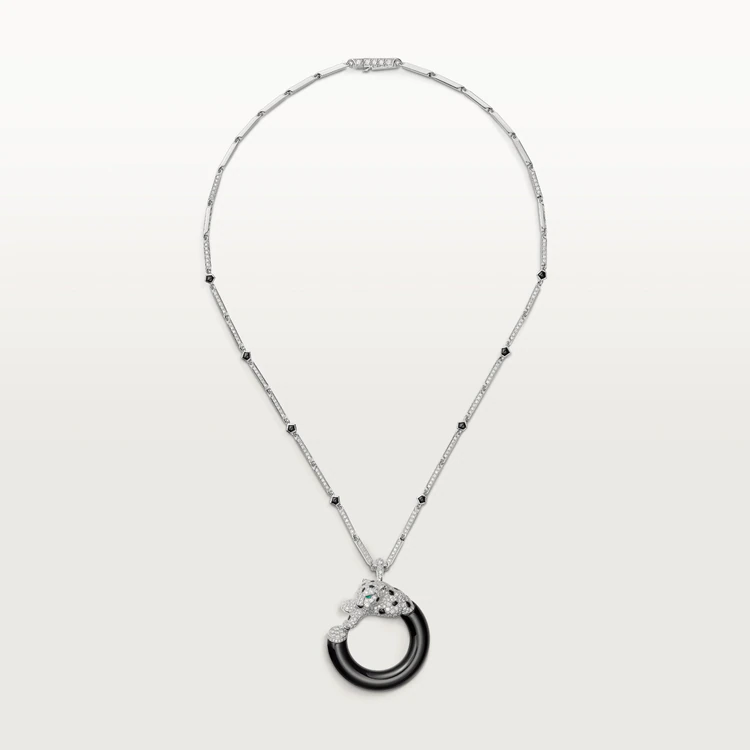 Cartier Panthere De Cartier Necklace White Gold With Emeralds Onyx And Diamonds H7000013