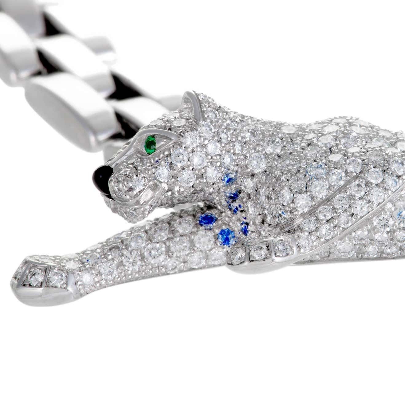 Cartier Panthère De Cartier Necklace, Maillon Panthere Diamond Emerald and Onyx Collar Necklace