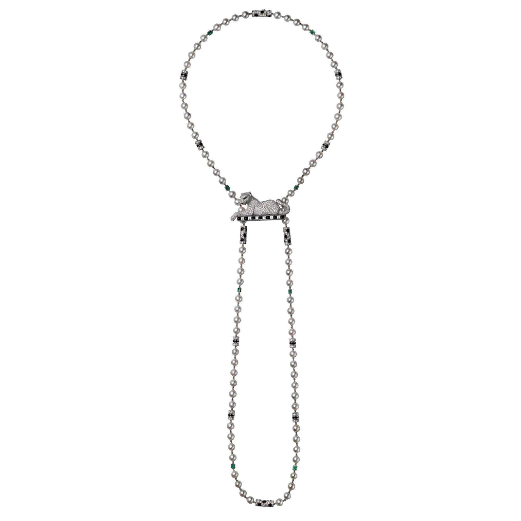 Cartier Panthere De Cartier Necklace White Gold Diamonds High Jewelry Pendants H7000018