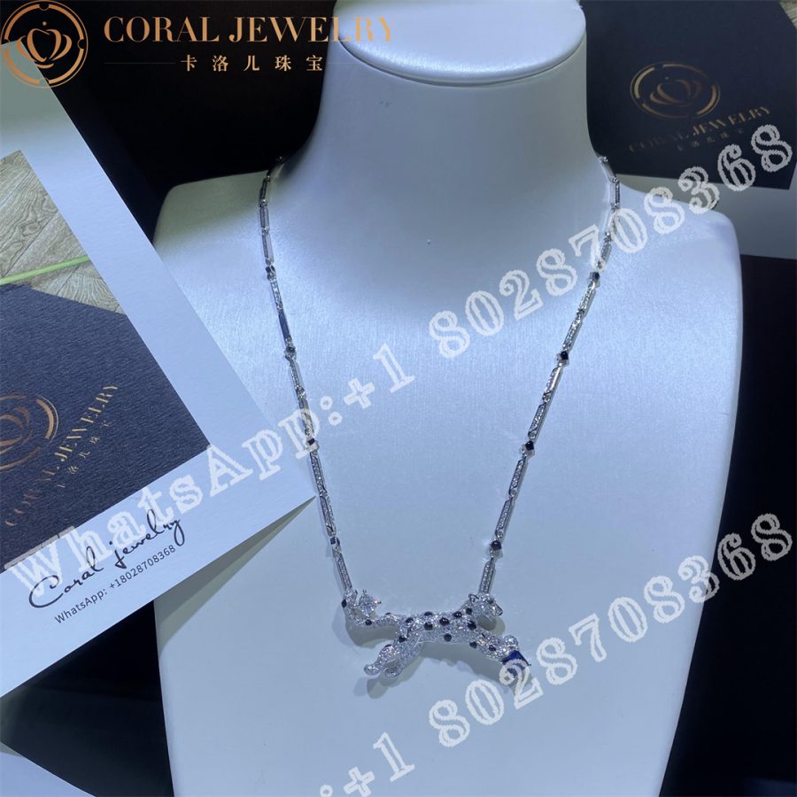 Cartier Panthere De Cartier Necklace White Gold Sapphire And Diamonds H7000322 Coral (3)