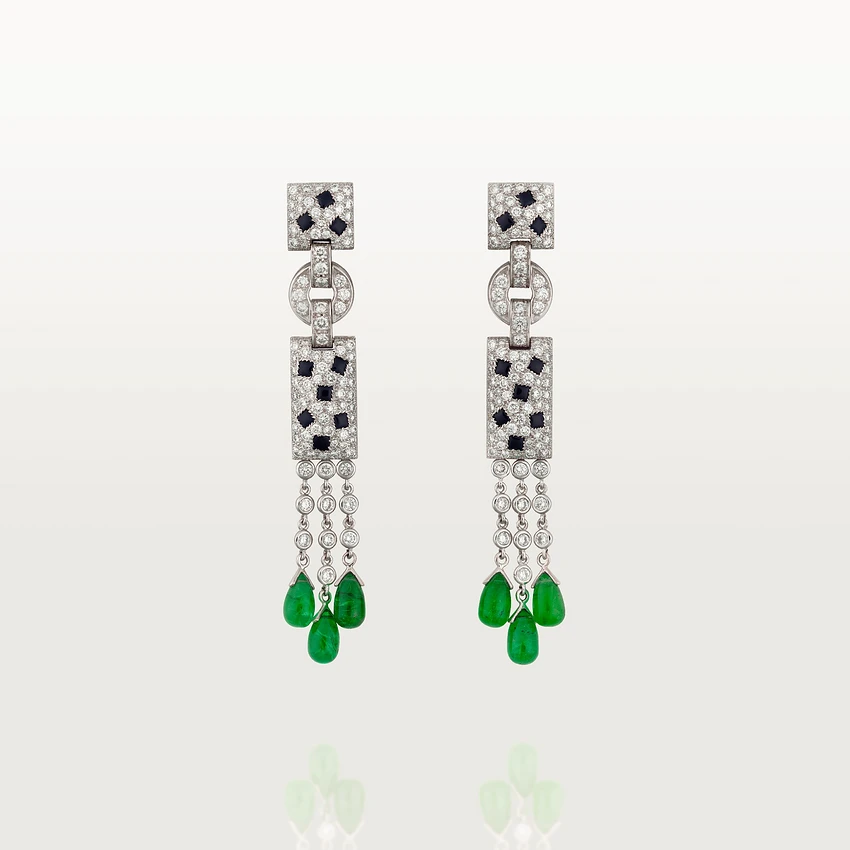 Cartier Panthère de Cartier Earrings, White Gold, Onyx, Emeralds and Diamonds Ref. N8026900