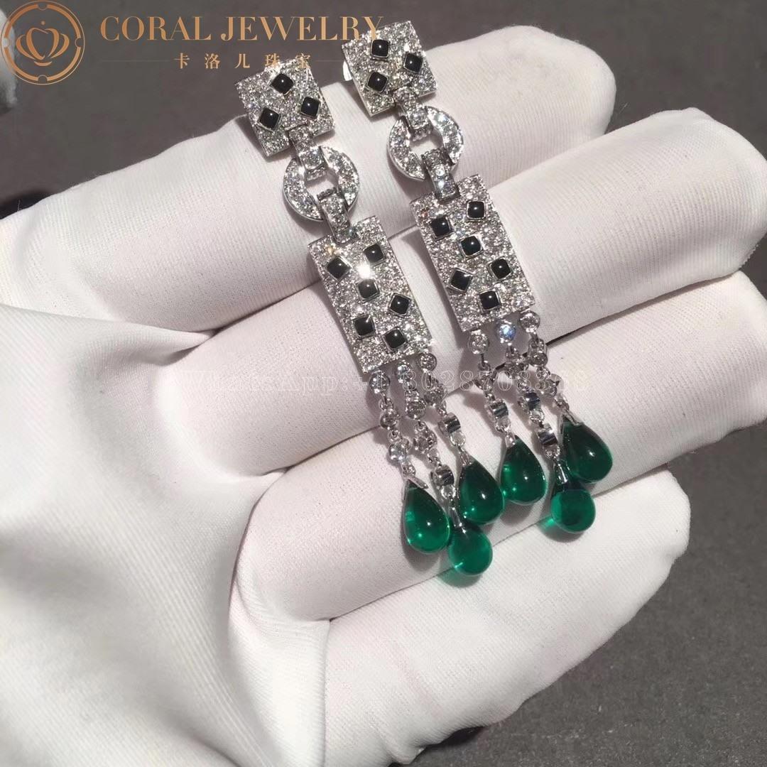 Cartier Panthère de Cartier Earrings, White Gold, Onyx, Emeralds and Diamonds Ref. N8026900