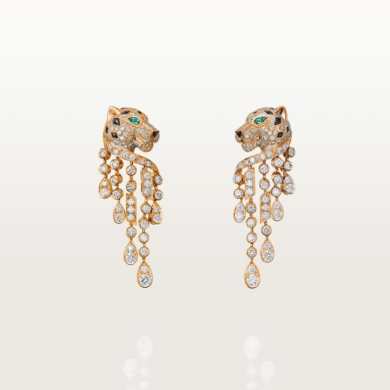 Cartier Panthere De Cartier Earrings Rose Gold Diamonds H8000656