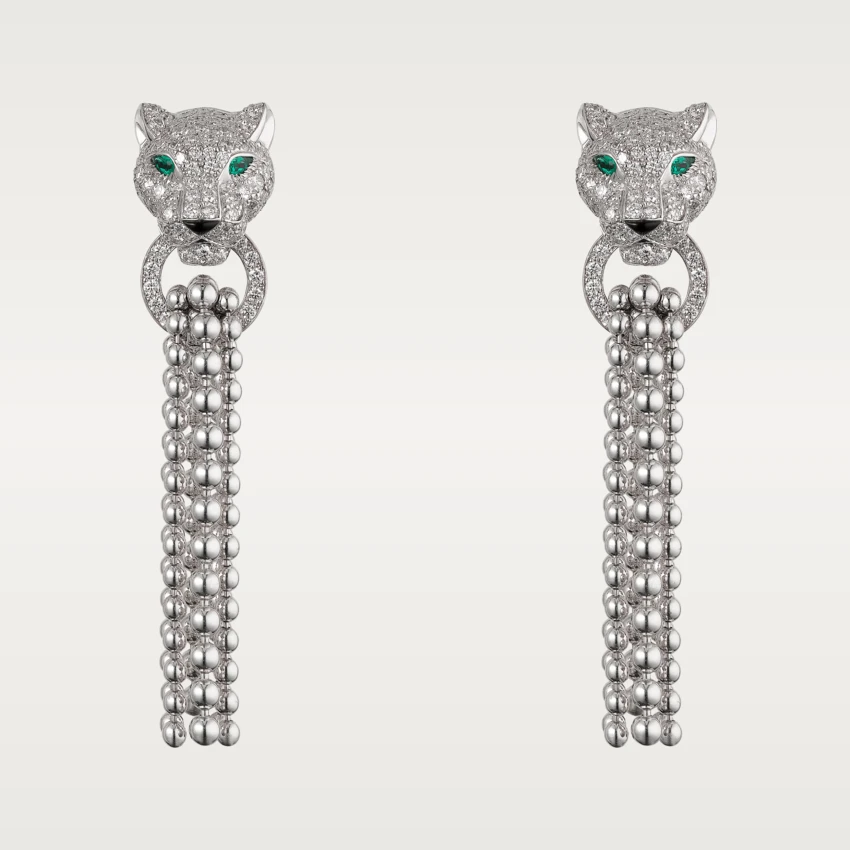 Cartier Panthère de Cartier Earrings, White Gold, Emeralds, Onyx, Diamonds Ref. N8515073