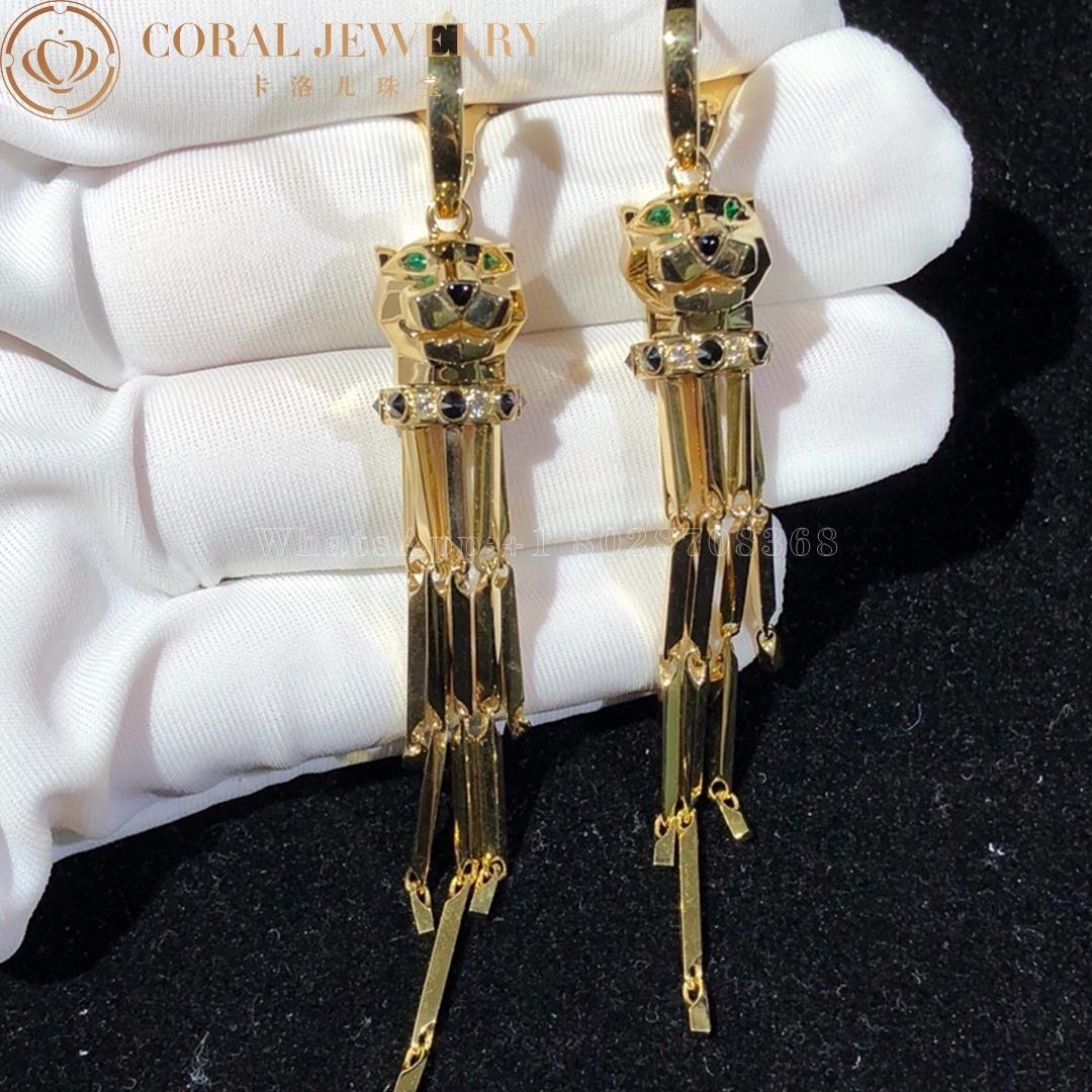 Cartier Panthère de Cartier Earrings, Yellow Gold, Onyx, Tsavorite, Diamonds Ref. N8041500