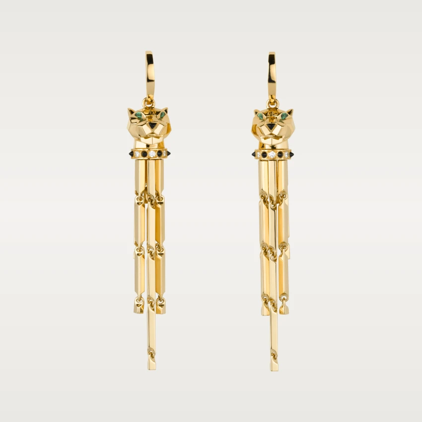 Cartier Panthère de Cartier Earrings, Yellow Gold, Onyx, Tsavorite, Diamonds Ref. N8041500