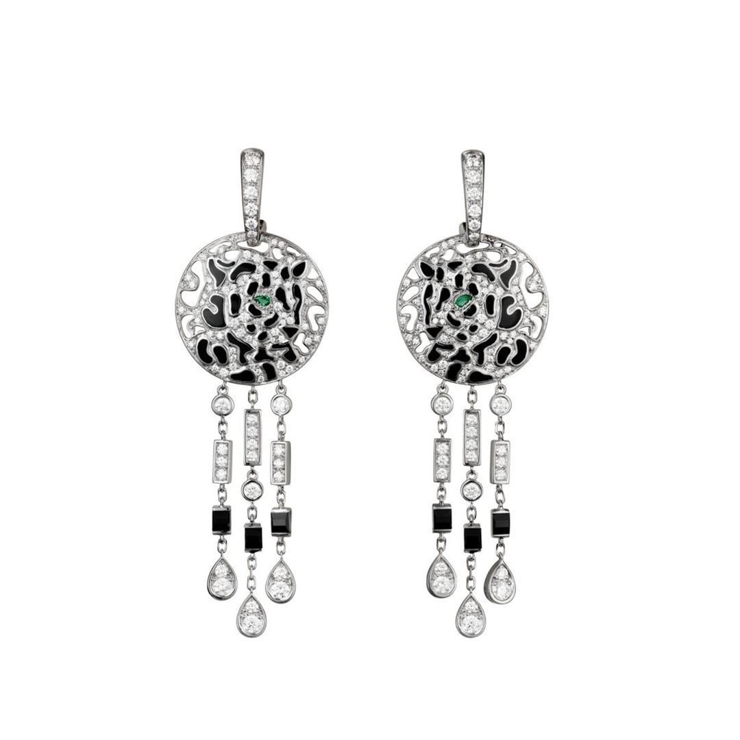 Cartier Panthère de Cartier Earrings, White Gold, Emerald Onyx, Diamonds Ref. N8048000