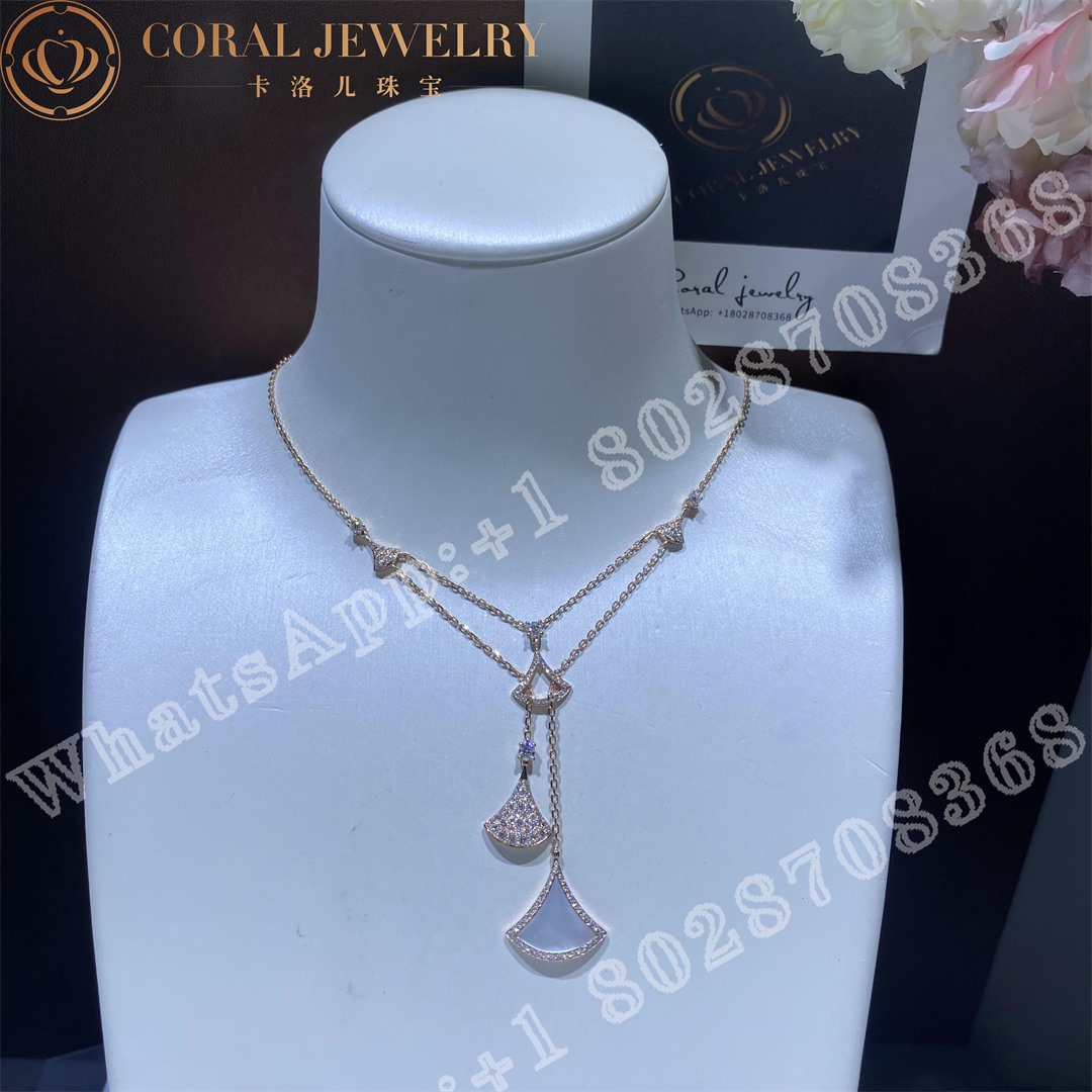 Bulgari Divas Dream Necklace Rose Gold With Mother Of Pearl And Diamonds Ref 358682 Coral (1)