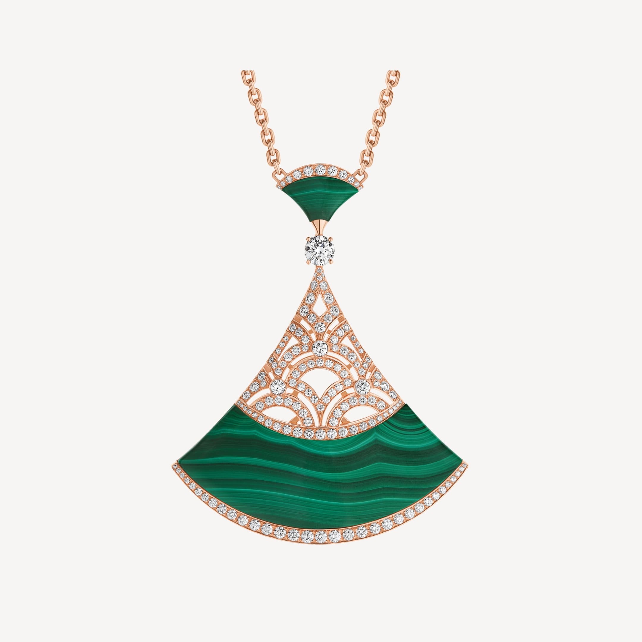 Bulgari Divas Dream Necklace Rose Gold Malachite And Diamonds Ref 358222 Coral 