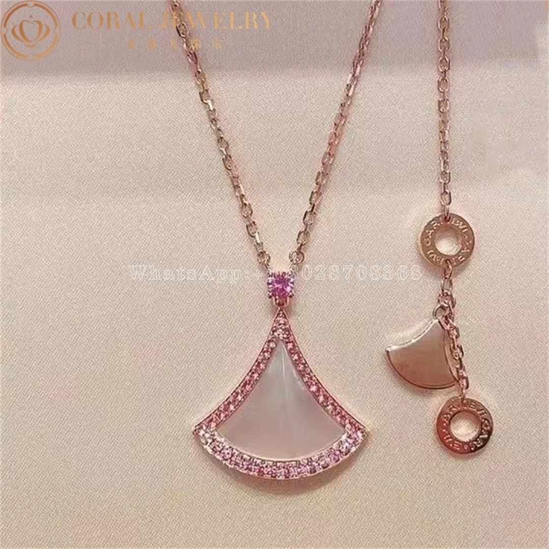 Bulgari Divas' Dream Necklace Rose Gold Mother-of-pearl and Pink Sapphires Ref.: 359938