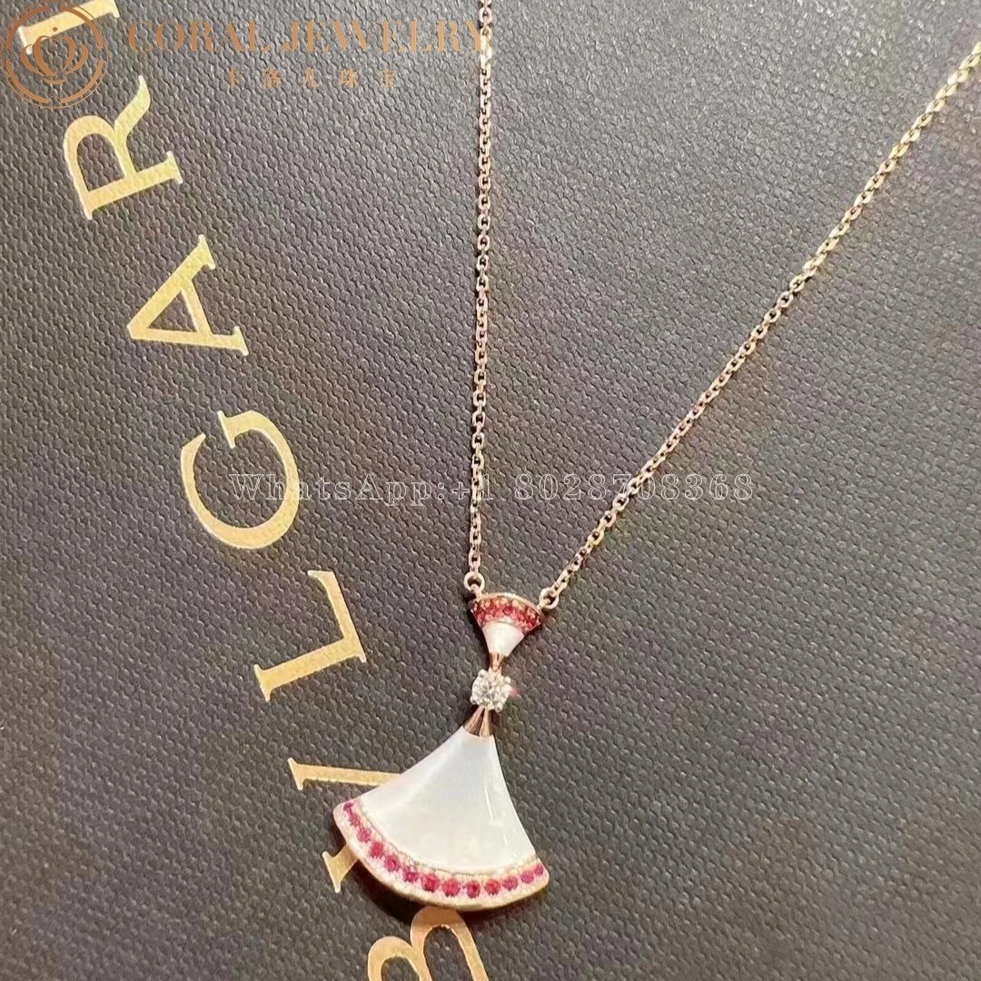 Bulgari Divas' Dream Necklace Rose Gold Mother-of-pearl and Rubies Ref.: 358122