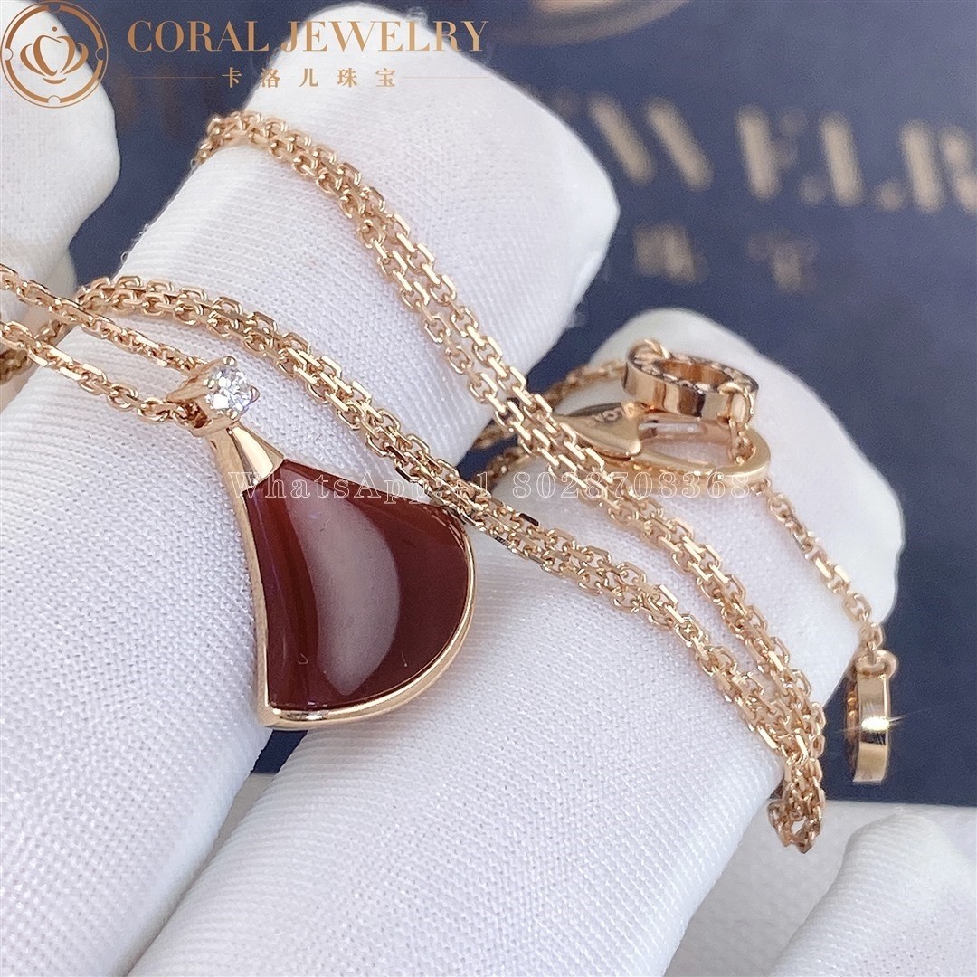 Bulgari Divas' Dream Necklace Rose Gold Carnelian and Diamonds Ref.: 350583