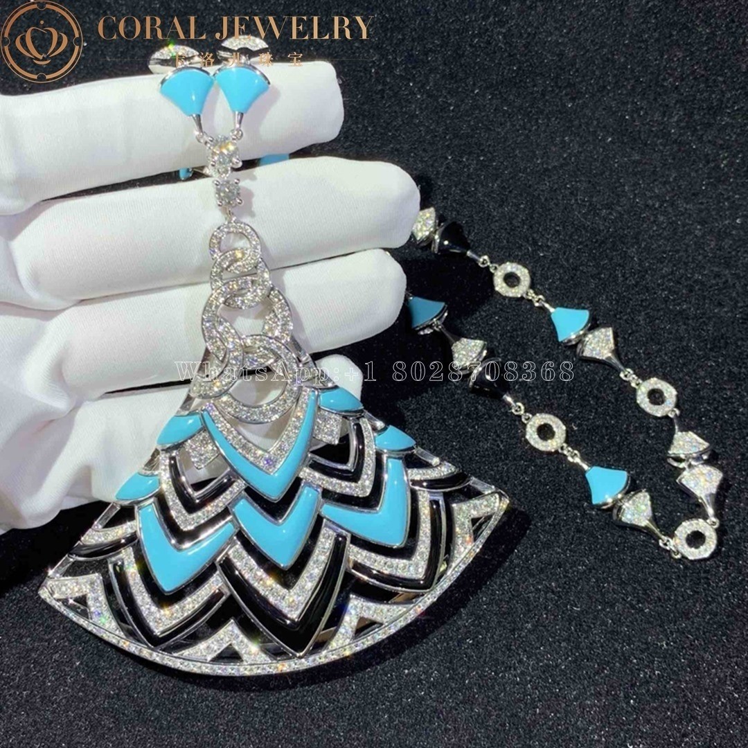 Bulgari Divas' Dream Necklace White Gold in Turquoise with Onyx and Diamonds High Jewelry